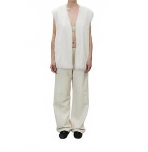NEW ALYSI fringe sleeveless vest in meringa